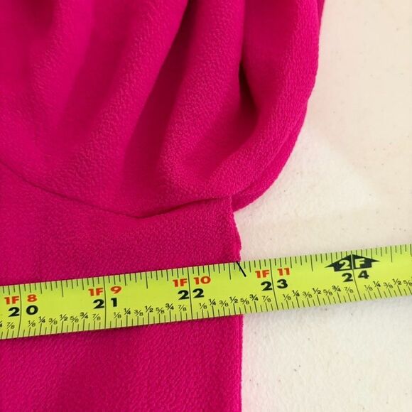 Vince Camuto Blouse Women's Medium Hot Pink Slouchy Round Neck Casual Top - Picture 10 of 10